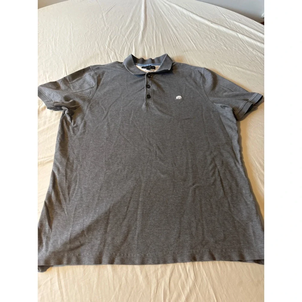 Banana Republic‎ Polo Shirt Mens XL Gray Elephant Logo Pique Knit